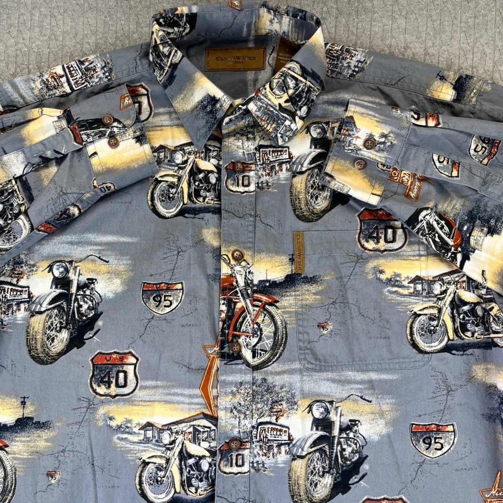 Vintage Harley Davidson Indian‎ Motorcycle tour Shirt Mens L street bike